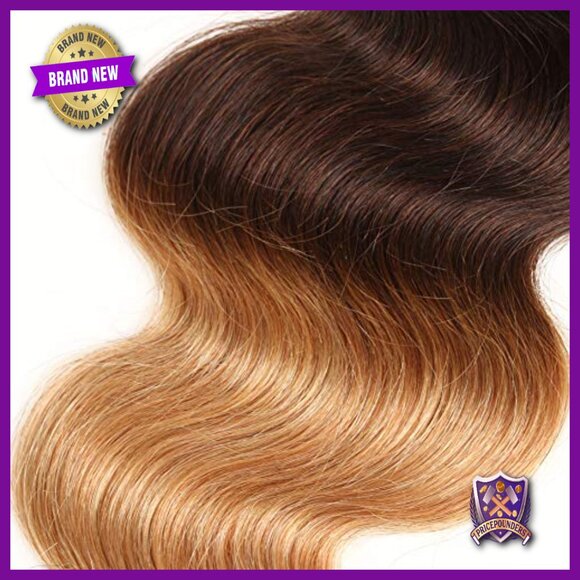 100% Virgin Brazilian Human Hair Body Wave Extensions with Lace Closure